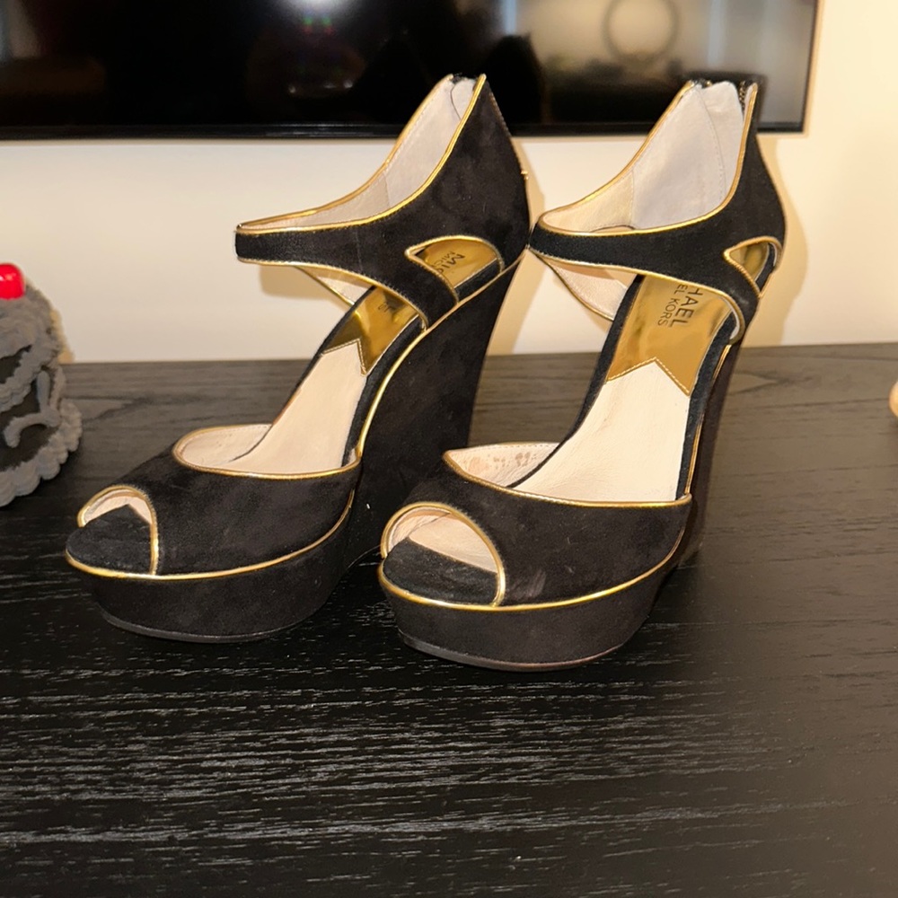 Michael Kors Platform Heel Black Suede